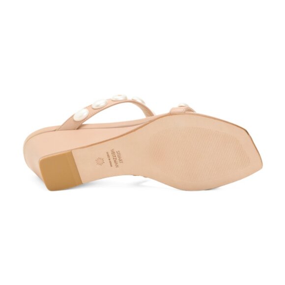 STUART WEITZMAN Made In Spain Leather Pearlita 50 Wedge Sandals - Picture 5 of 5